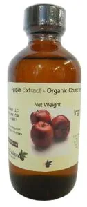 A bottle of organic apple extract